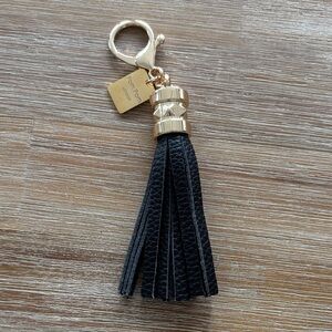 Pom Pom London Black Leather Tassel Keyring